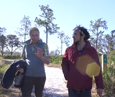 Valerie explains to Vincent the process of organizing a grassroots environmental organization in Split Oak (2019).